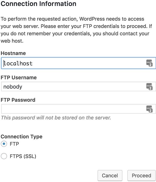 Wordpress FTP Credentials