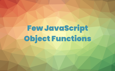 Javascript Object Functions